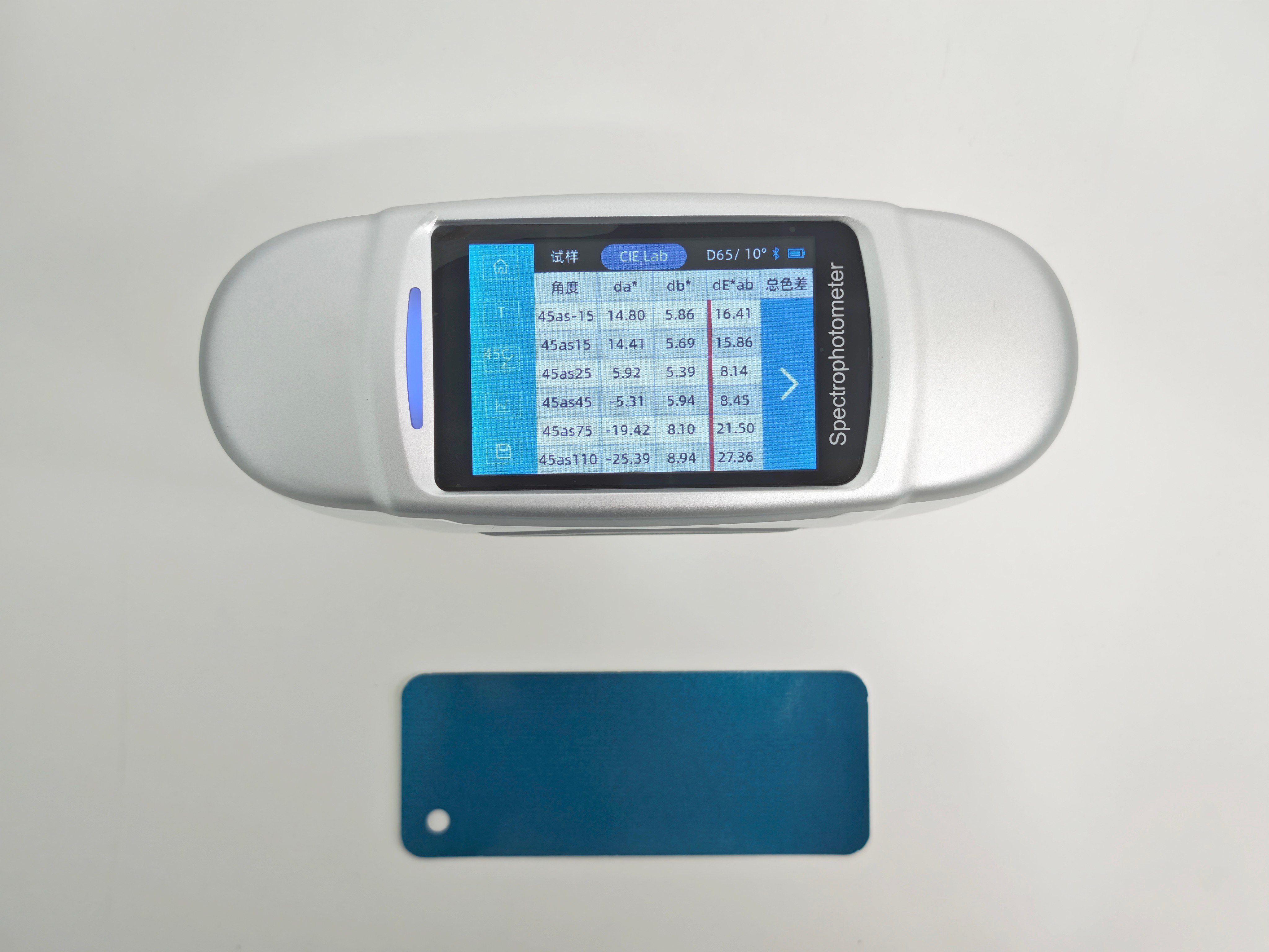 多角度色差仪测量
